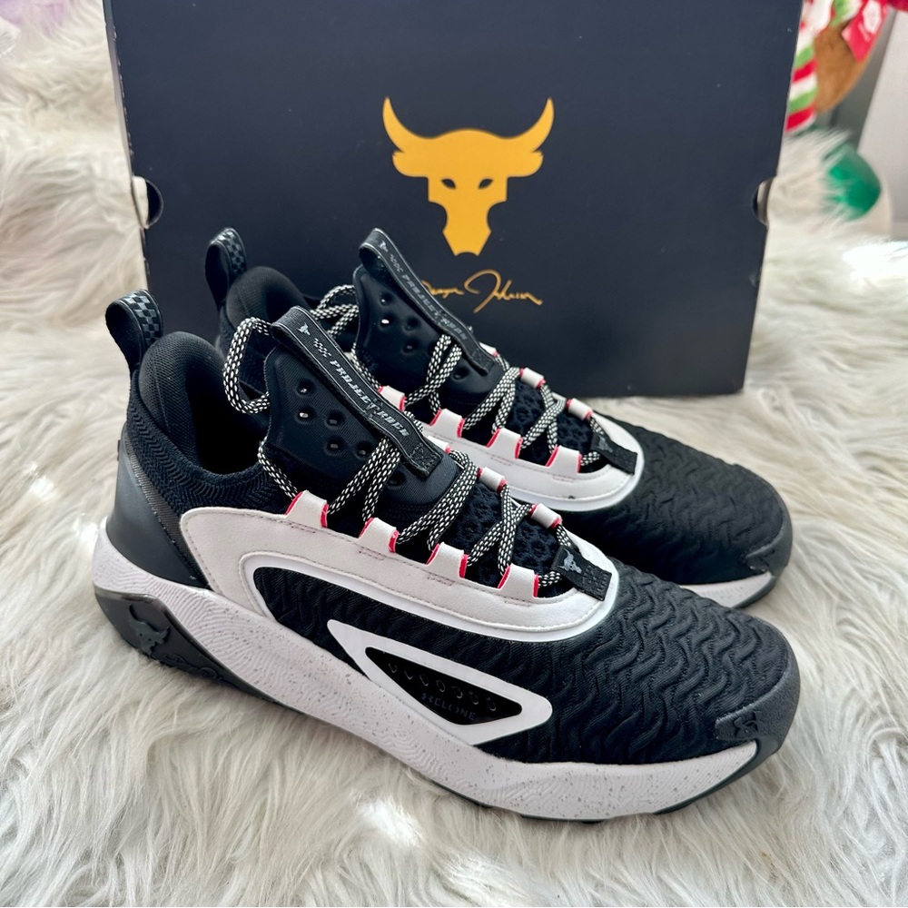 Under Armour Project Rock 7 Black White Racer Red size 9.5